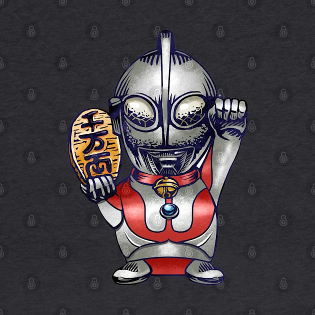 Tokusatsu styled Maneki-Neko Lucky Shirt by ChetArt